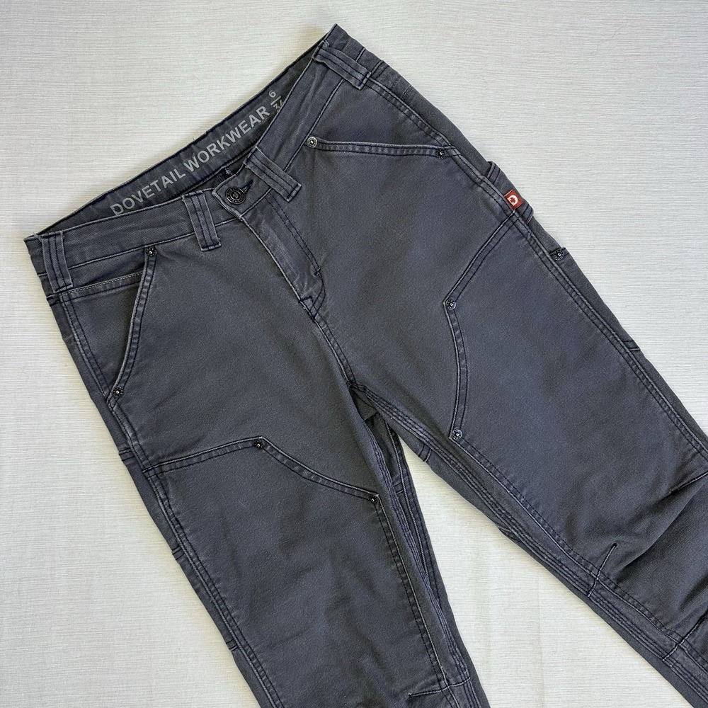 Dovetail Workwear Pants Women's 6 33 Inseam Gray Britt Utility Carpenter Work - Picture 3 of 10